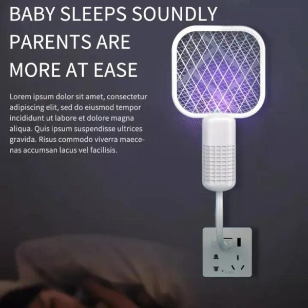 Mini USB Rechargeable Mosquito Racket with UV Light – Portable Bug Zapper