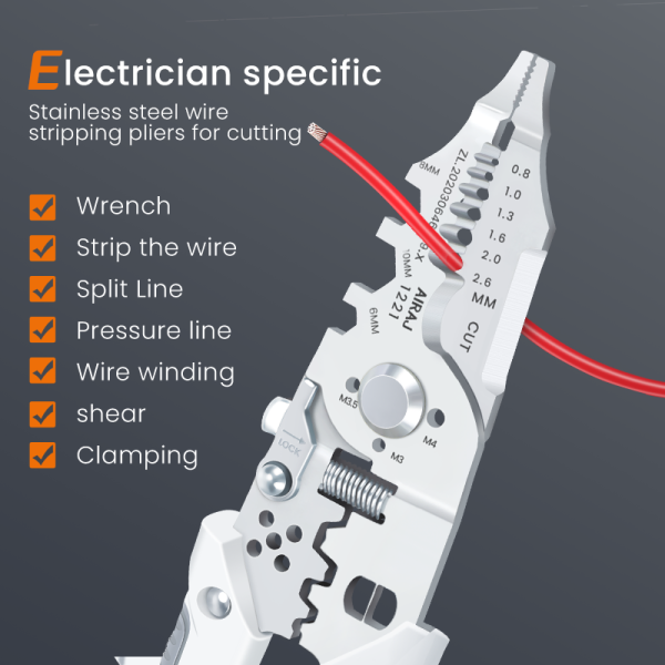Multi-Function 10-in-1 Wire Stripper & Cutter Tool
